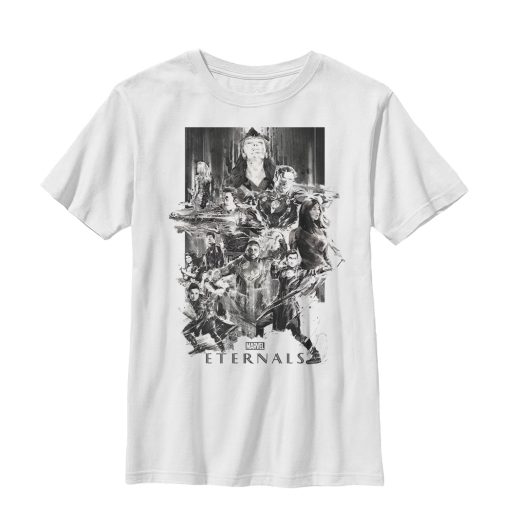 Boy’s Marvel Eternals Greyscale Poster T-Shirt