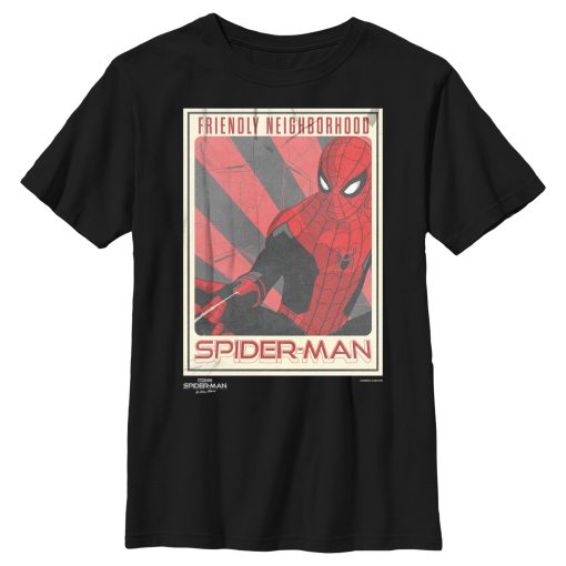 Boy’s Marvel Spider-Man No Way Home Friendly Neighborhood Poster T-Shirt