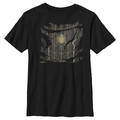 Boy’s Marvel Spider-Man No Way Home Ripped Black Suit T-Shirt