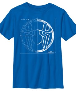Boy’s Marvel Spider-Man No Way Home Spider Icon Blueprint T-Shirt