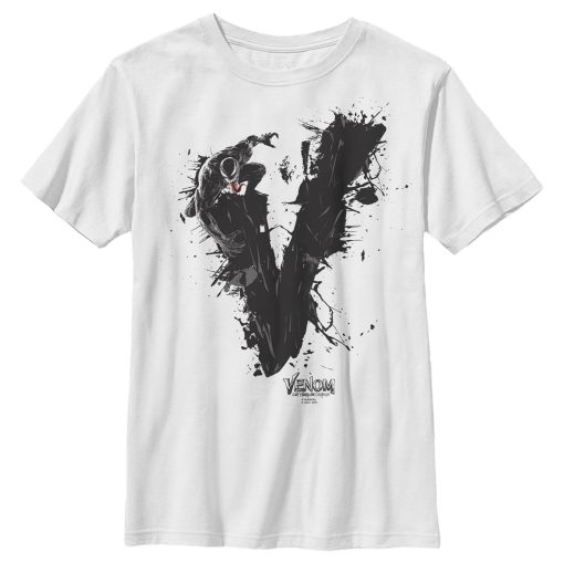 Boy’s Marvel Venom Let There be Carnage Black V Splatter T-Shirt