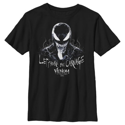 Boy’s Marvel Venom Let There be Carnage Black and White T-Shirt