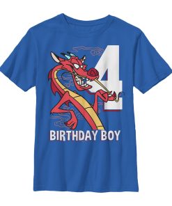 Boy’s Mulan Mushu 4th Birthday T-Shirt