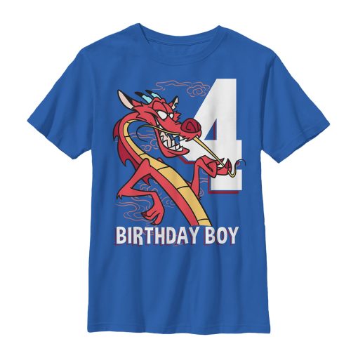 Boy’s Mulan Mushu 4th Birthday T-Shirt