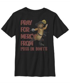 Boy’s Shrek Puss In Boots Pray for Mercy T-Shirt