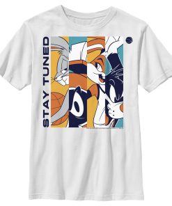 Boy’s Space Jam A New Legacy Stay Tuned Panels T-Shirt