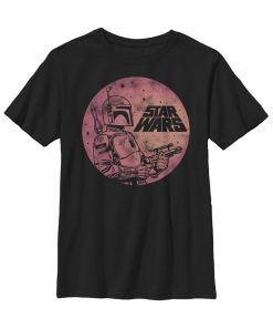 Boy’s Star Wars Boba Fett Retro Circle T-Shirt