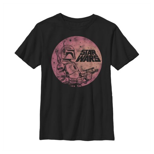 Boy’s Star Wars Boba Fett Retro Circle T-Shirt