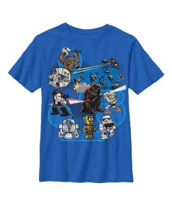 Boy’s Star Wars Cartoon Character Streaks T-Shirt