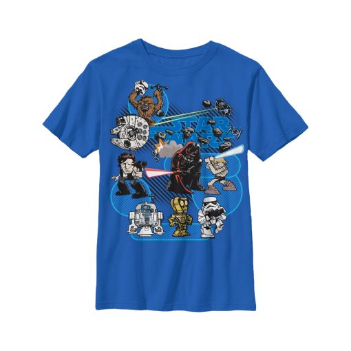 Boy’s Star Wars Cartoon Character Streaks T-Shirt