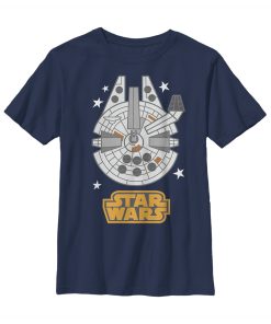 Boy’s Star Wars Cartoon Millennium Falcon T-Shirt