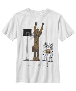 Boy’s Star Wars Chewbacca Basketball Who Invited Him T-Shirt