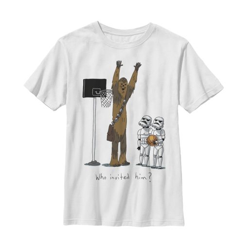 Boy’s Star Wars Chewbacca Basketball Who Invited Him T-Shirt