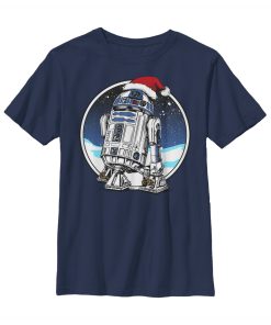 Boy’s Star Wars Christmas R2-D2 Santa Hat T-Shirt
