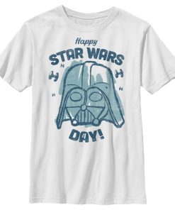 Boy’s Star Wars Darth Vader Happy Star Wars Day T-Shirt