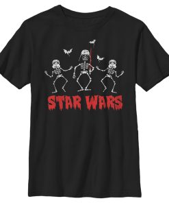 Boy’s Star Wars Halloween Vader Skeletons T-Shirt