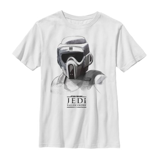 Boy’s Star Wars Jedi Fallen Order Grayscale Scout Trooper T-Shirt