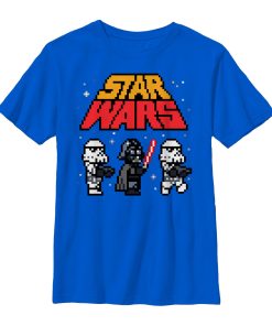 Boy’s Star Wars Pixel Darth Vader and Stormtroopers T-Shirt