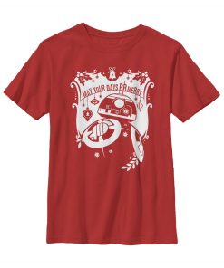 Boy’s Star Wars The Force Awakens Christmas BB-8 Merry T-Shirt