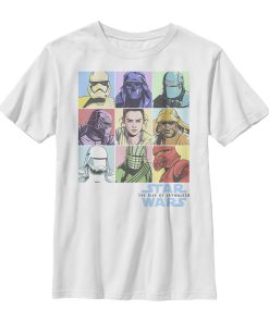 Boy’s Star Wars The Rise of Skywalker Pastel Character Box T-Shirt