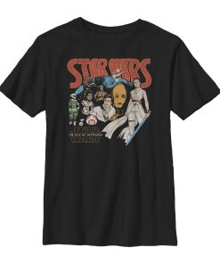 Boy’s Star Wars The Rise of Skywalker Retro Collage T-Shirt