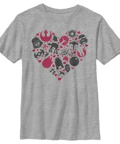 Boy’s Star Wars Valentine’s Day Heart Icons T-Shirt