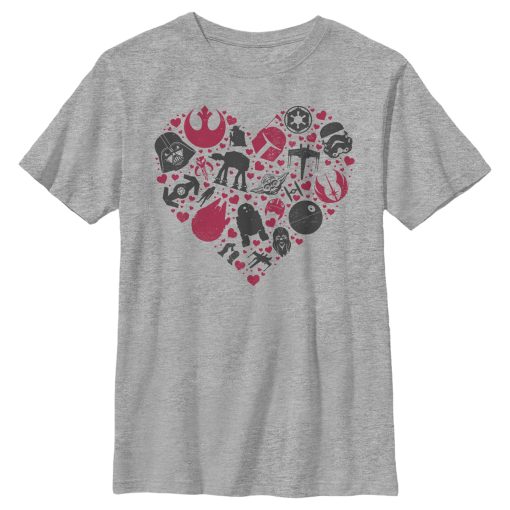 Boy’s Star Wars Valentine’s Day Heart Icons T-Shirt