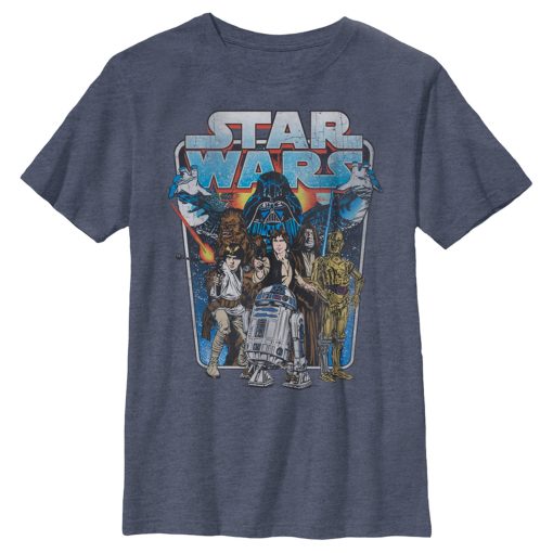 Boy’s Star Wars Vintage Hero Character Frame T-Shirt