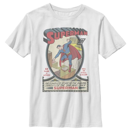 Boy’s Superman Vintage Daring Exploits Cover T-Shirt