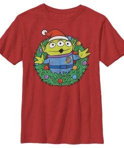 Boy’s Toy Story Christmas Alien Wreath T-Shirt