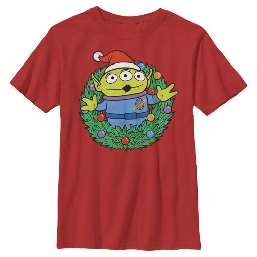 Boy’s Toy Story Christmas Alien Wreath T-Shirt