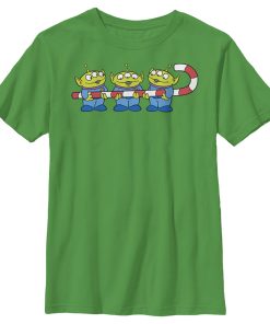 Boy’s Toy Story Christmas Candy Cane Alien T-Shirt