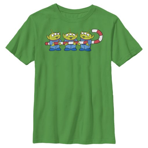 Boy’s Toy Story Christmas Candy Cane Alien T-Shirt