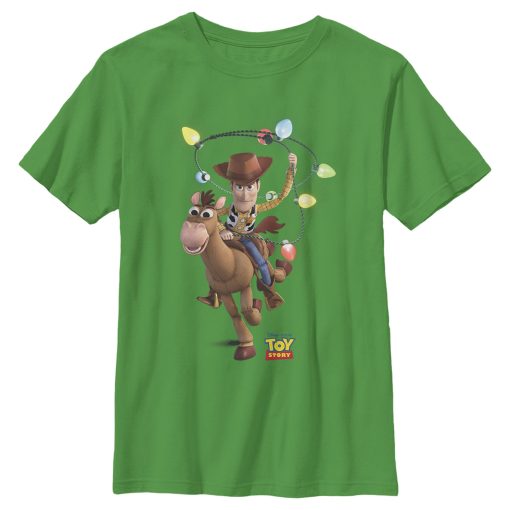 Boy’s Toy Story Christmas Light Woody Lasso T-Shirt