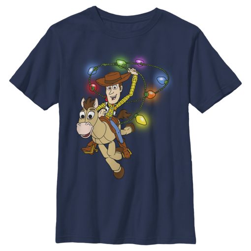 Boy’s Toy Story Christmas Woody Light Lasso T-Shirt