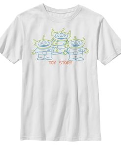 Boy’s Toy Story Line Art Squeeze Aliens T-Shirt