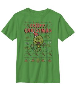 Boy’s Universal Monsters Christmas Creature from the Lagoon Creepy String Lights T-Shirt