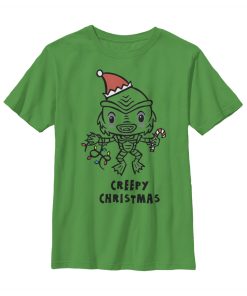 Boy’s Universal Monsters Christmas Creature from the Lagoon Creepy T-Shirt