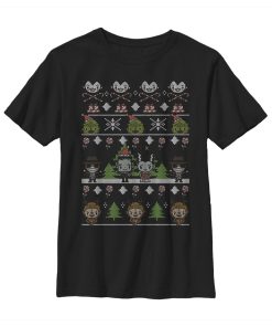 Boy’s Universal Monsters Ugly Christmas Style T-Shirt