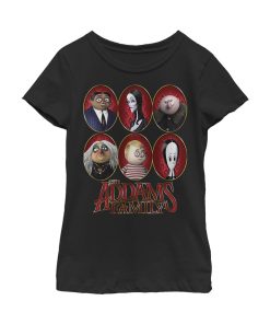 Girl’s Addams Family Portrait Panels T-Shirt