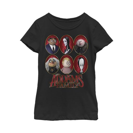 Girl’s Addams Family Portrait Panels T-Shirt