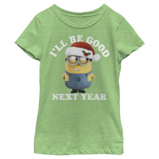 Girl’s Despicable Me Christmas Minions Be Good Next Year T-Shirt