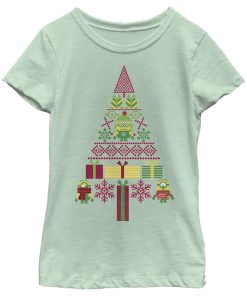 Girl’s Despicable Me Ugly Christmas Minons Tree 2D T-Shirt