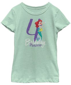 Girl’s Disney The Little Mermaid 4th Birthday T-Shirt