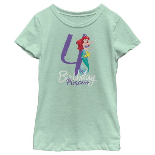 Girl’s Disney The Little Mermaid 4th Birthday T-Shirt