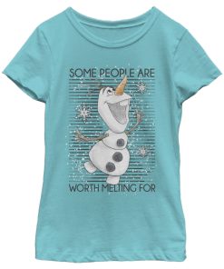 Girl’s Frozen Olaf Some People Are Worth Melting For T-Shirt