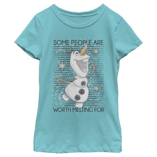 Girl’s Frozen Olaf Some People Are Worth Melting For T-Shirt