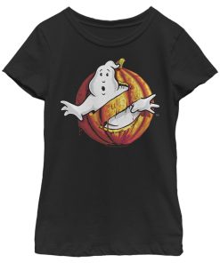 Girl’s Ghostbusters Halloween Pumpkin Logo T-Shirt