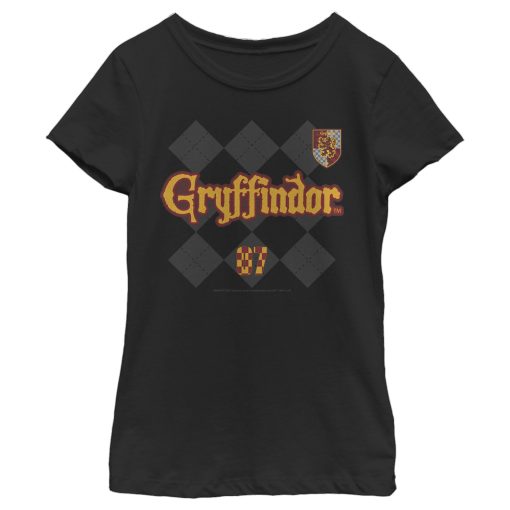 Girl’s Harry Potter Gryffindor Argyle Print T-Shirt