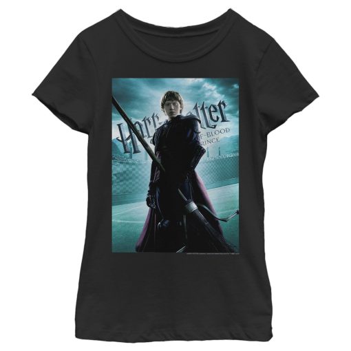 Girl’s Harry Potter Half-Blood Prince Ron Quidditch Poster T-Shirt